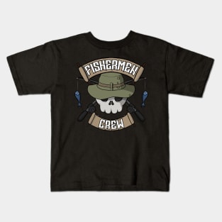 Fishermen crew Jolly Roger pirate flag Kids T-Shirt